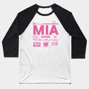 Vintage Miami MIA Airport Code Travel Day Retro Travel Tag Baseball T-Shirt
